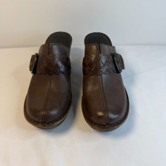 Born Emme Mule Womens Size 7 Brown Leather Slip On Boho Platform Mule Shoes - Picture 2 of 13